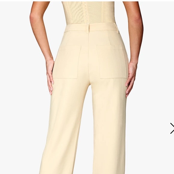 Danielle Bernstein classic stretch herringbone twilight trousers in buttermilk - Picture 3 of 6